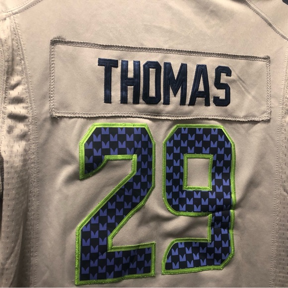Nike Onfield NFL Seattle Seahawks #29 Thomas III  Gray Blue Jersey Size M - Picture 9 of 11